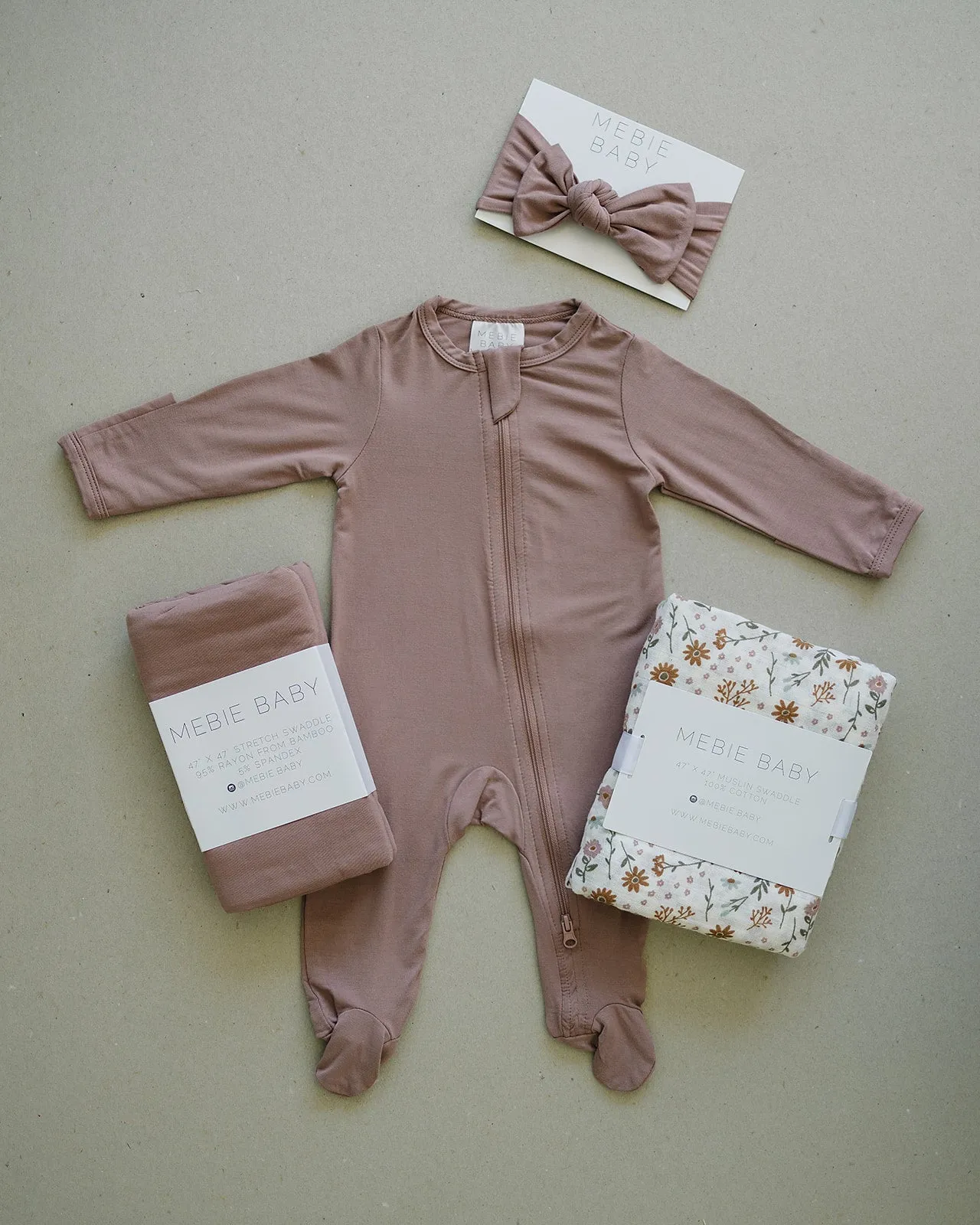 Dusty Rose Bamboo Footed Zipper
