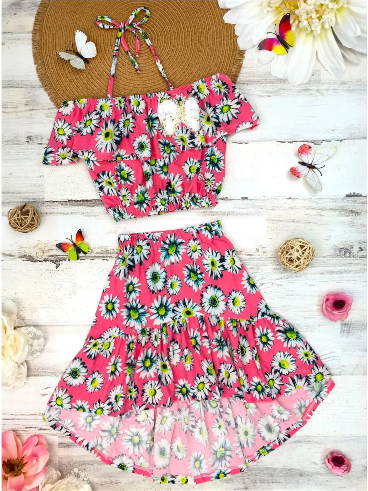 Early Blooms Hi-Lo Skirt Set