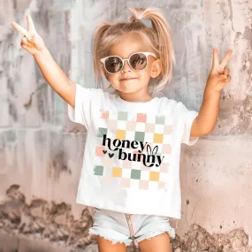 Easter Boho Checkered Toddler & Baby Shirt - Honey Bunny