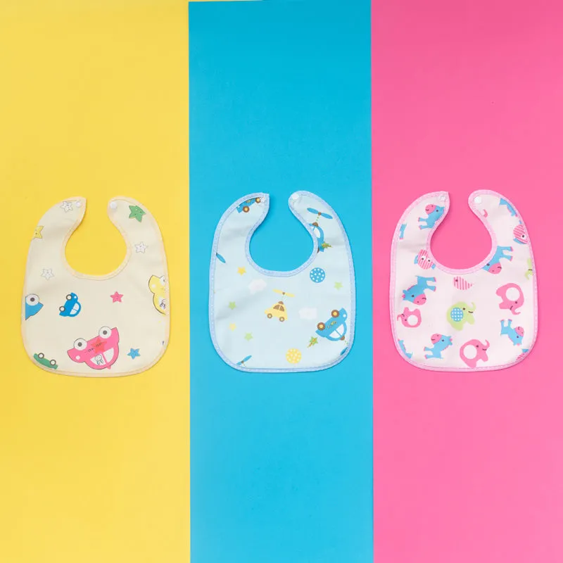 Elephant Car Print Bib - Set of 3