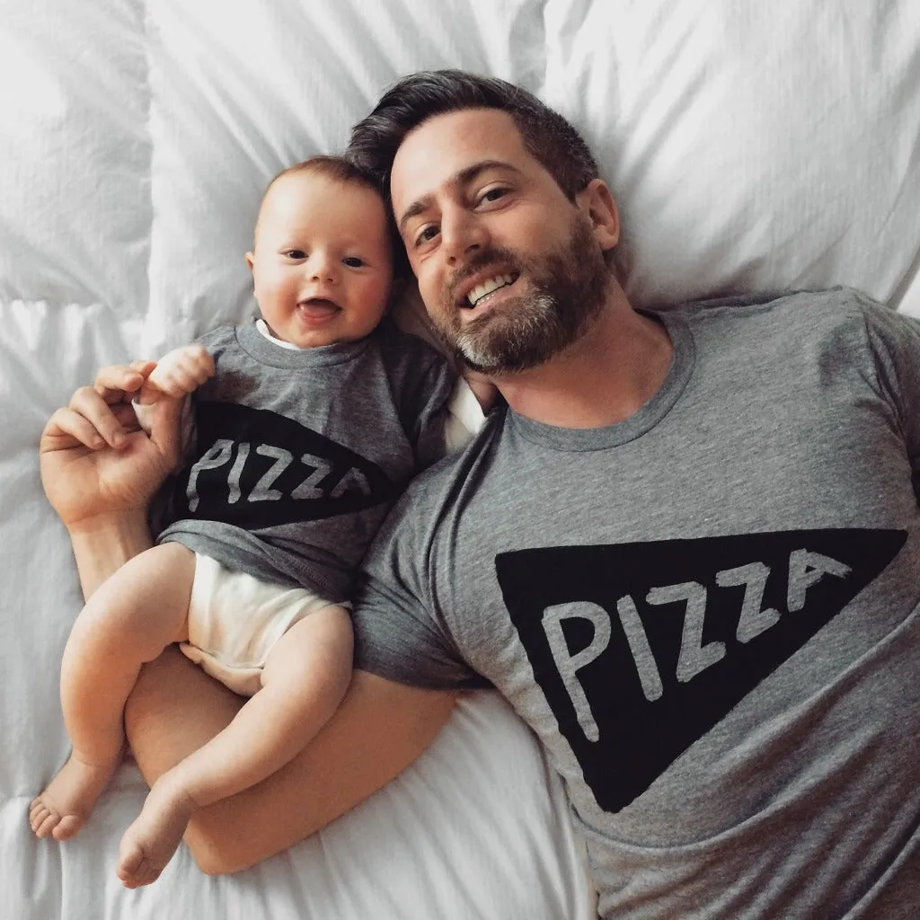 Father Daughter, Father and Son Family Matching Pizza Slice Graphic T Shirts