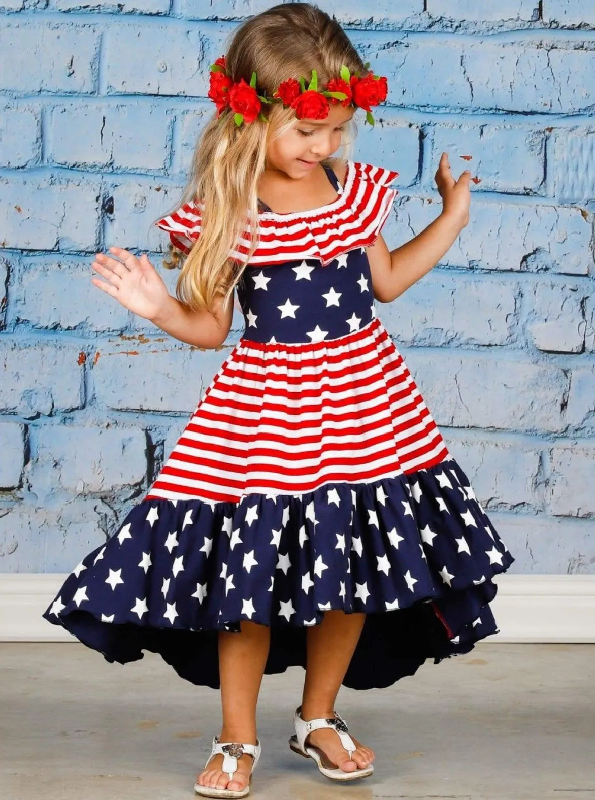 Feeling BAE-triotic Hi-Lo Ruffle Dress