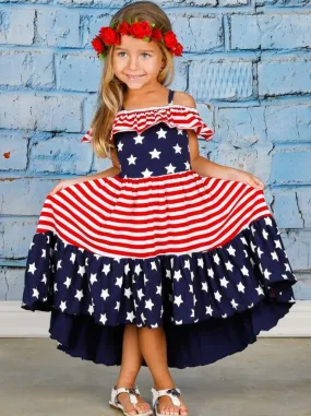 Feeling BAE-triotic Hi-Lo Ruffle Dress
