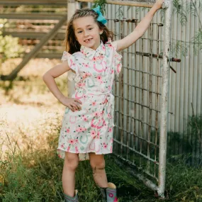 Floral Horseshoe SS Pearl Snap Dress Toddler (2T-5T)