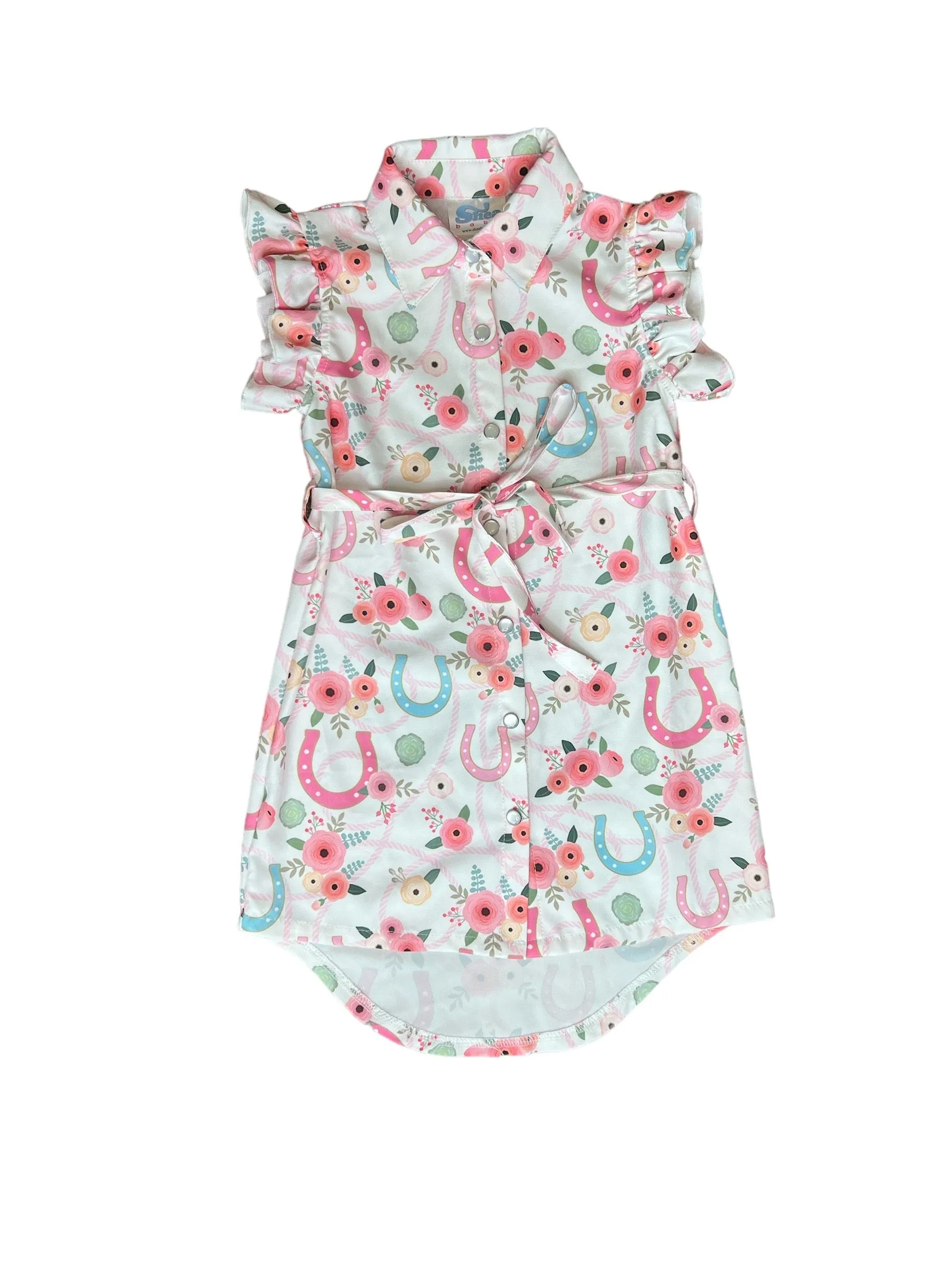 Floral Horseshoe SS Pearl Snap Dress Toddler (2T-5T)