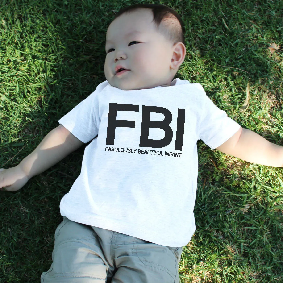 Graphic Snap-on Style Baby Tee, Infant Tee - FBI