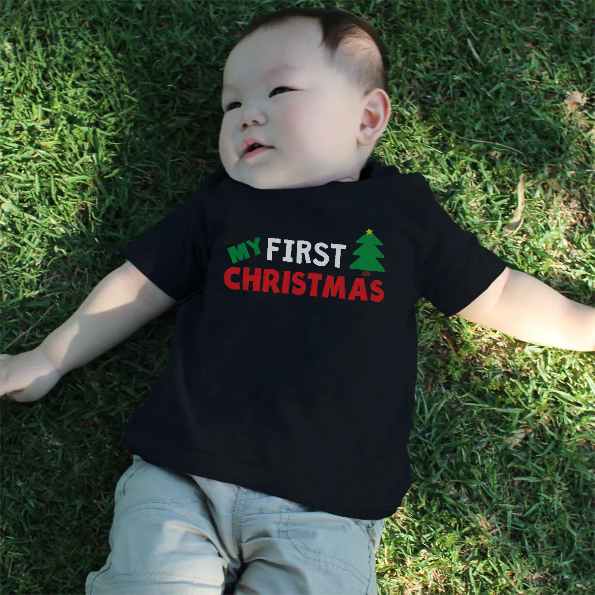 Graphic Snap-on Style Baby Tee, Infant Tee - My First Christmas