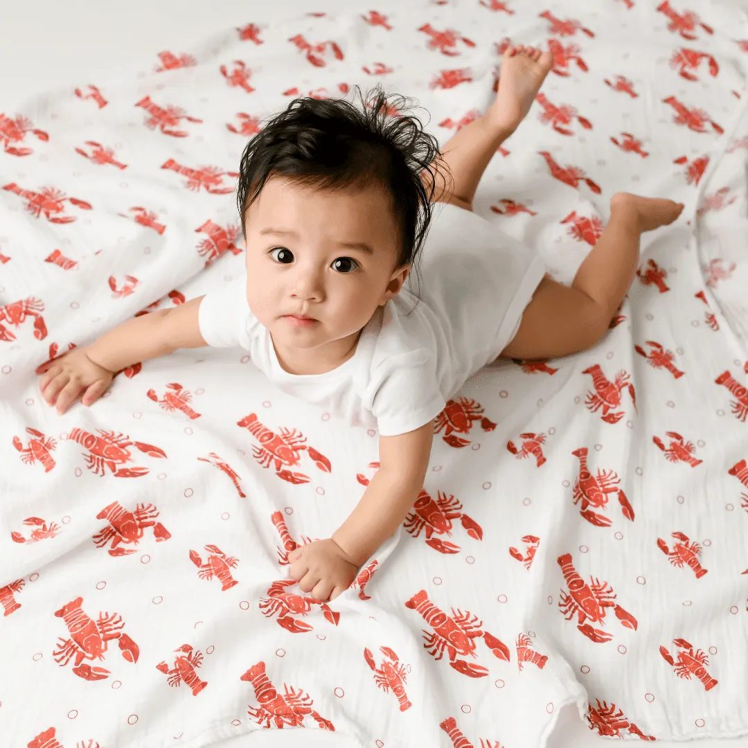 Heads and Tails Baby Muslin Swaddle Receiving Blanket