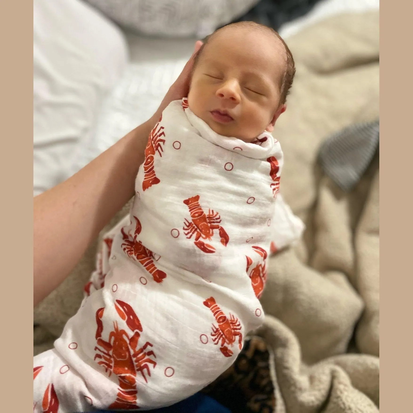Heads and Tails Baby Muslin Swaddle Receiving Blanket