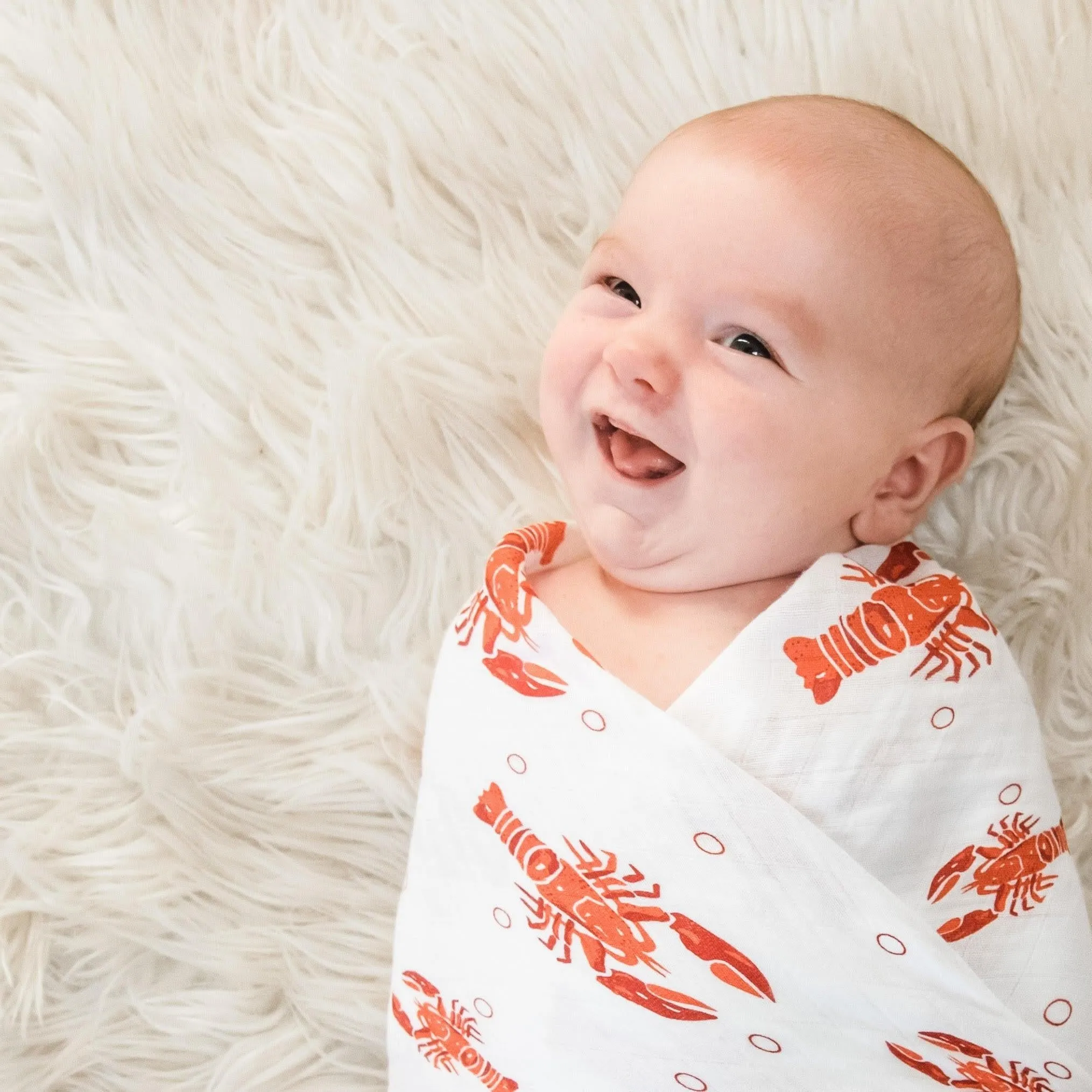 Heads and Tails Baby Muslin Swaddle Receiving Blanket