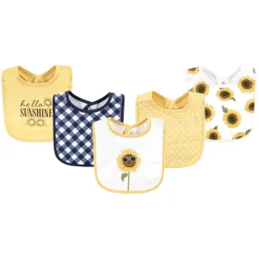 Hudson Baby Cotton Bibs, Sunflower