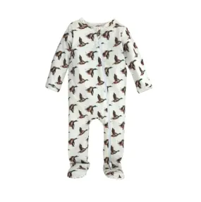 In Flight Mallard Duck Zipper Pajama Footie