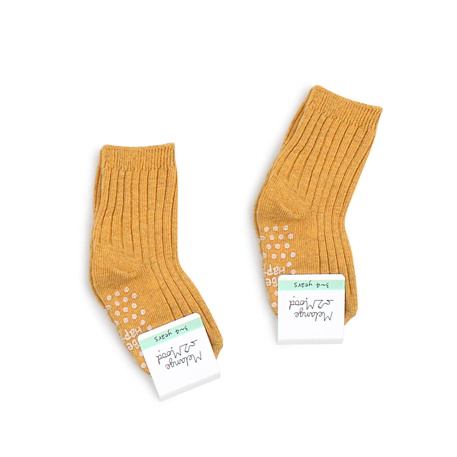 Kids Cotton Non Slip Basic Color Socks B16