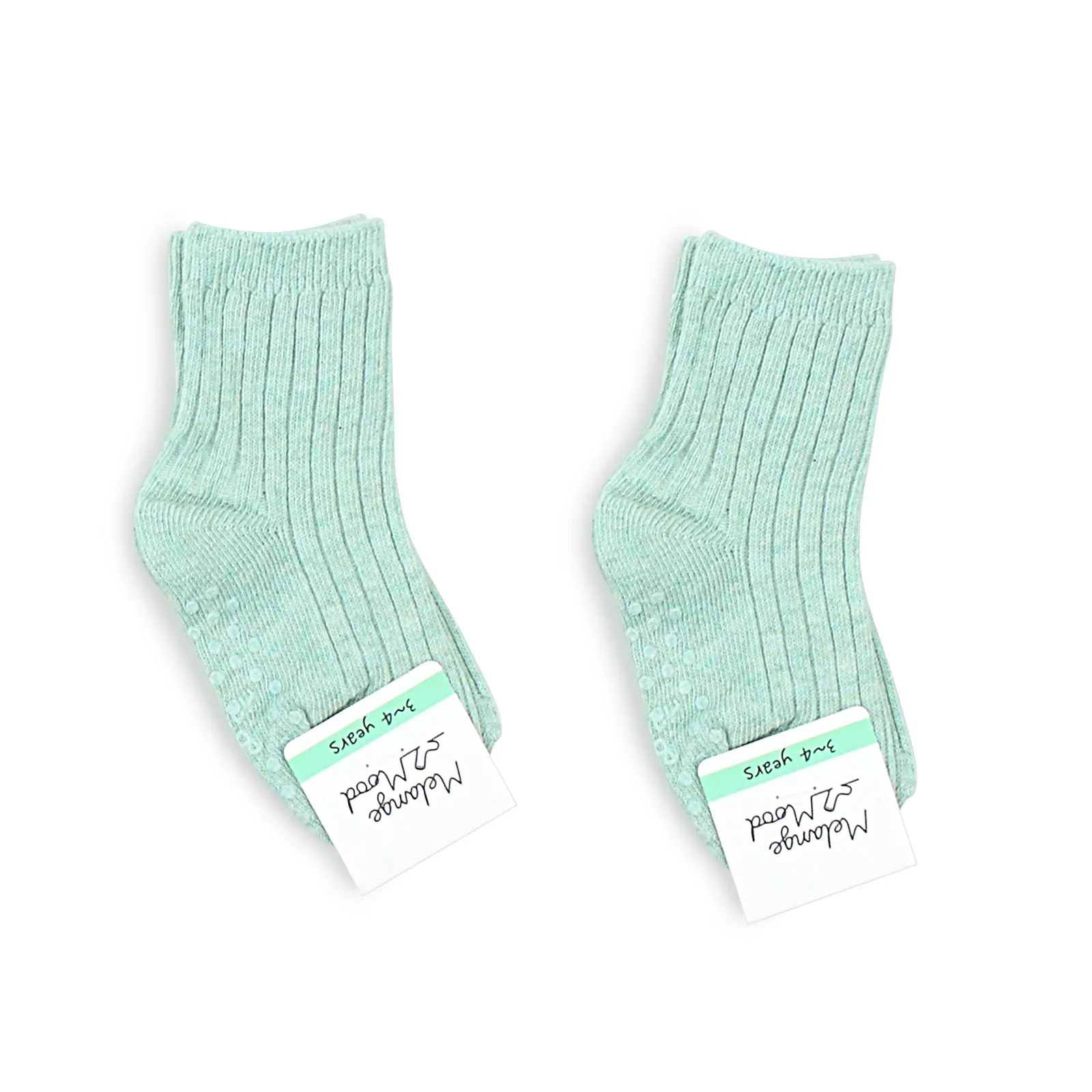 Kids Cotton Non Slip Basic Color Socks B16