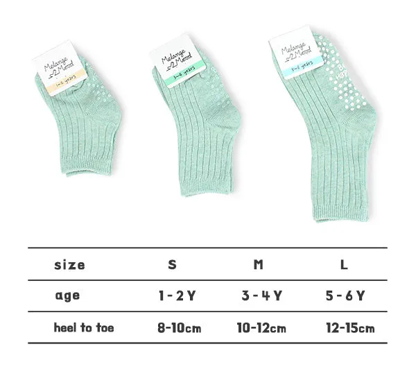Kids Cotton Non Slip Basic Color Socks B16