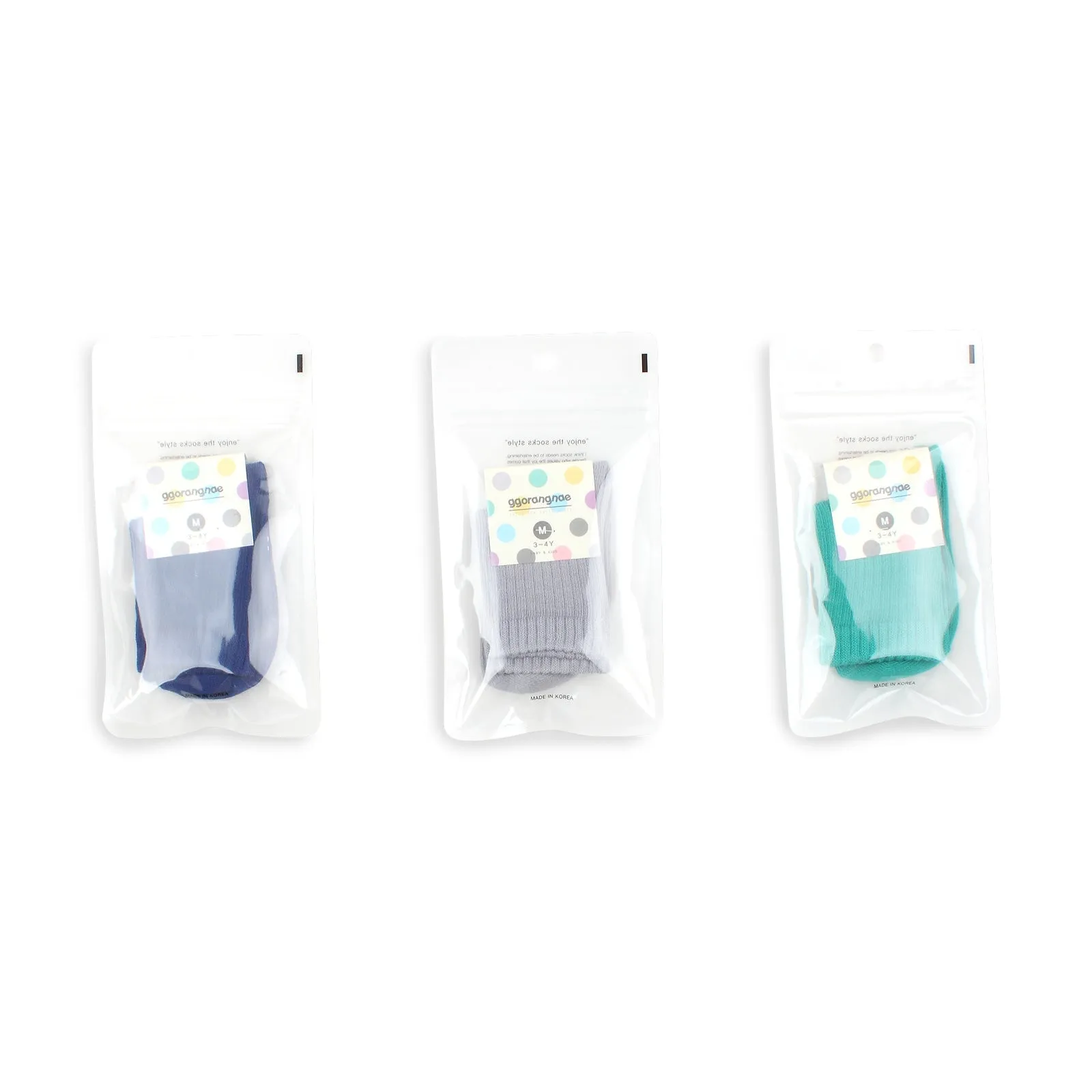 Kids Cotton Non Slip Basic Pastel Color Socks Kids Basic - D16