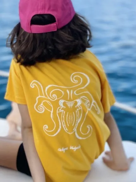 Kids Octopus T-shirt - Bright Yellow