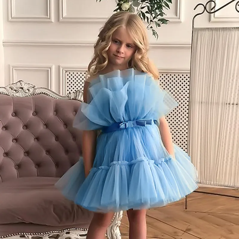 LANFUBEISI  Baby Clothes for Girls Toddler Kids Wedding Princess Gown Girl Elegant Birthday Dress Tulle Bridesmaid Evening Party Dresses