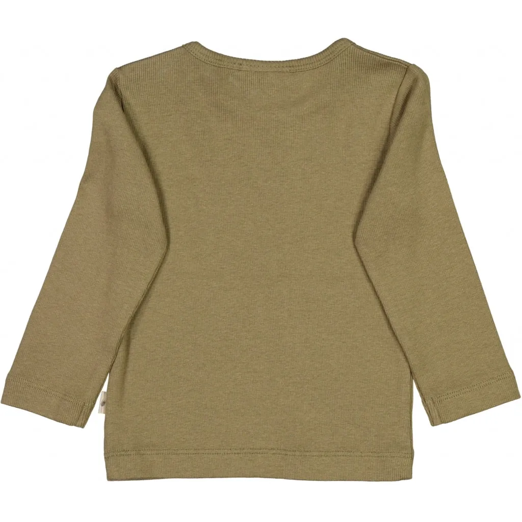 Langærmet Rib T-shirt - dry pine
