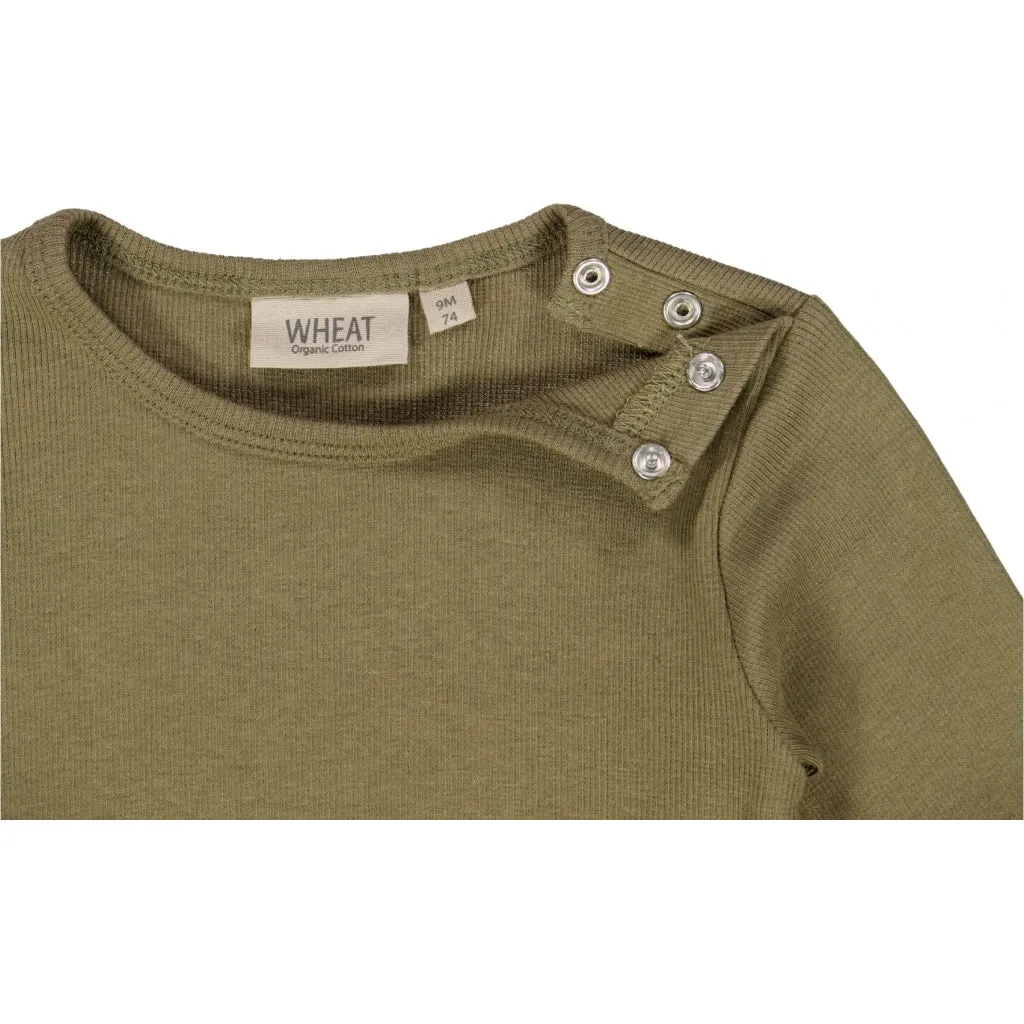 Langærmet Rib T-shirt - dry pine
