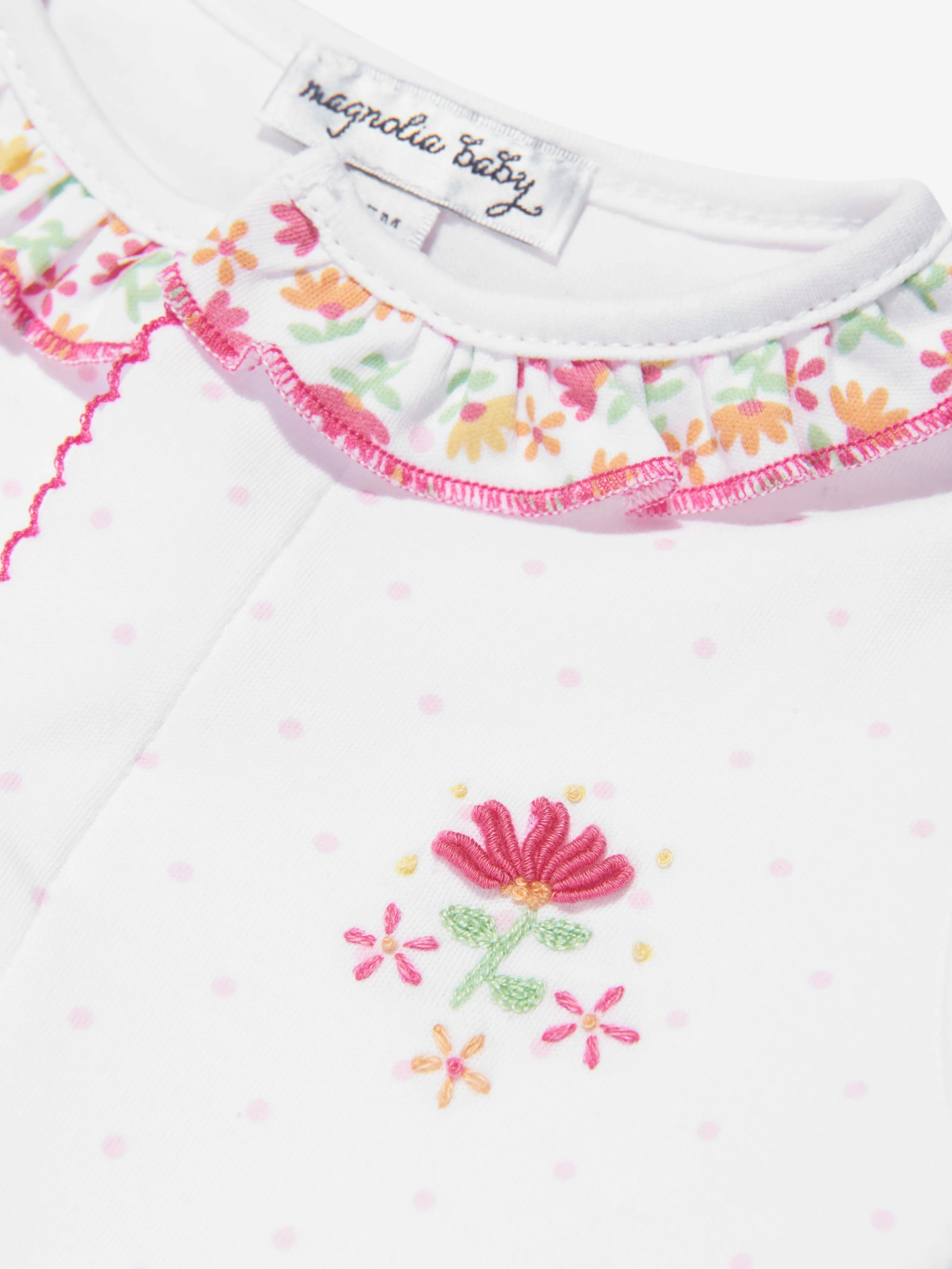 Magnolia Baby Baby Girls Embroidered Ruffle Converter in White