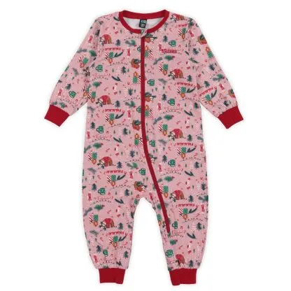 NANO Baby Girl's One-Piece Christmas Pajamas Pink