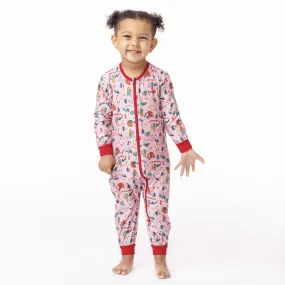 NANO Baby Girl's One-Piece Christmas Pajamas Pink