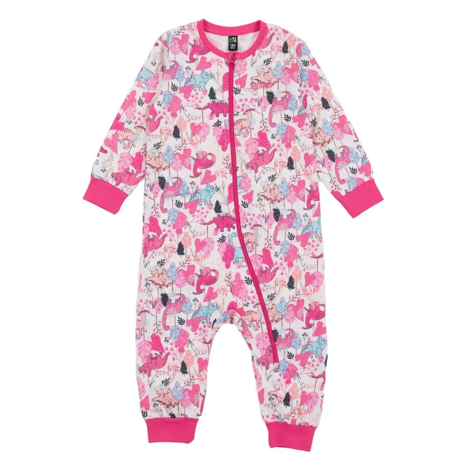 Nano Baby Girls' One-piece Dinos Pajamas- Ivory