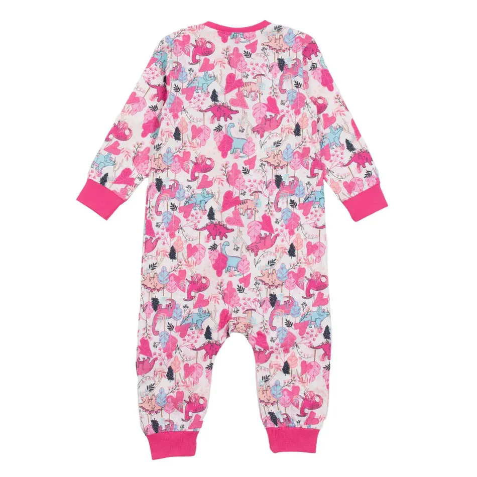 Nano Baby Girls' One-piece Dinos Pajamas- Ivory