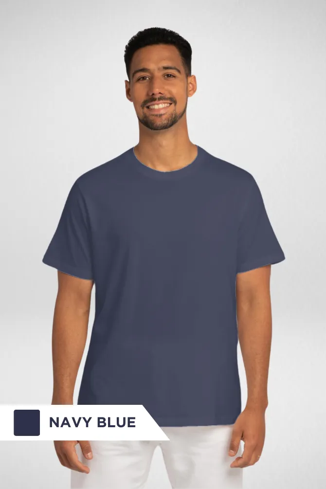 Navy Blue and Golden Yellow Plain T-shirts Combo for Men
