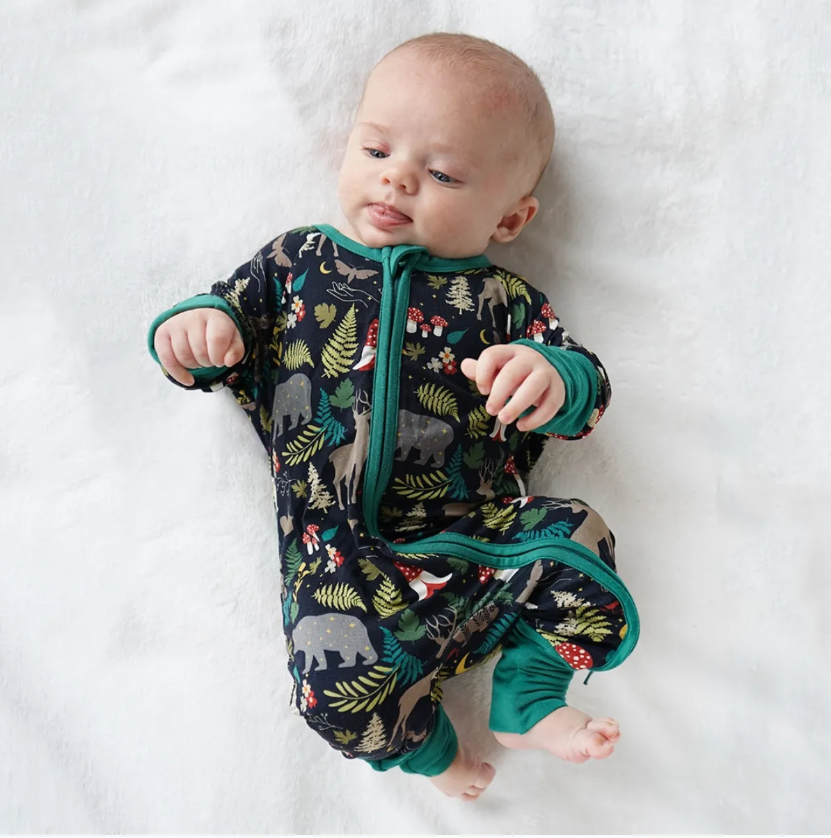 Night Forest Bamboo Pajamas 3-6 Months