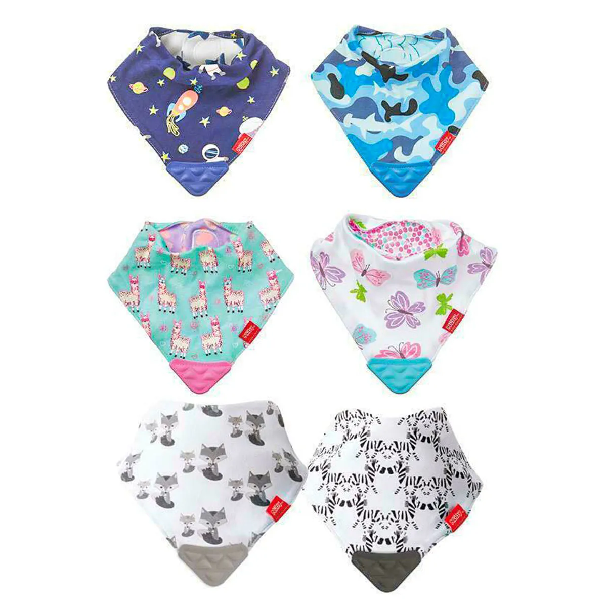 Nuby Bandana Teether Bibs Pack of 2 styles vary