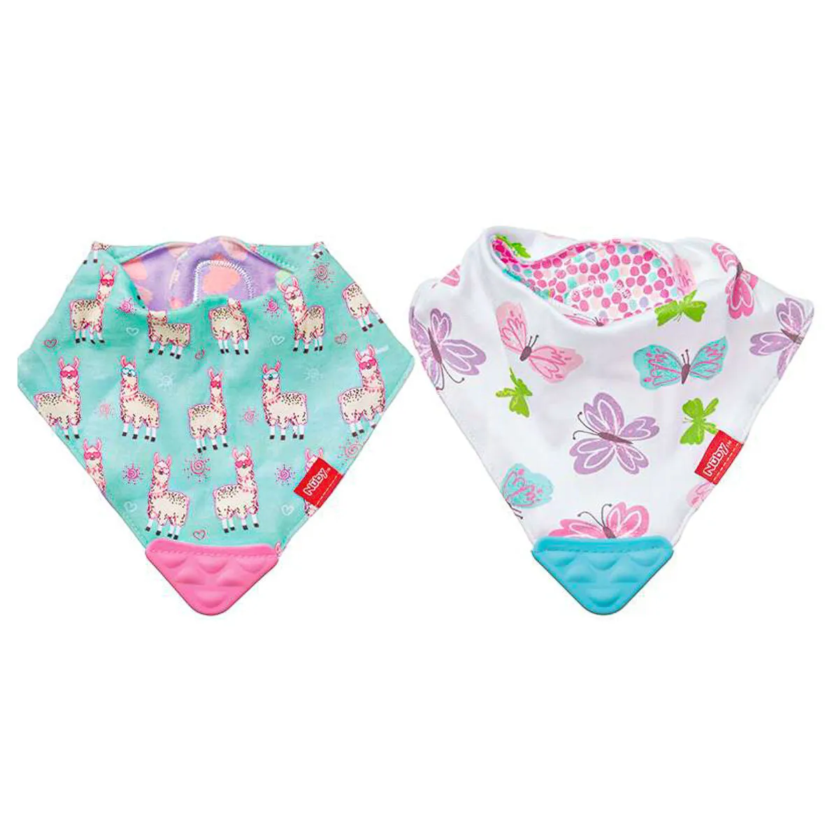 Nuby Bandana Teether Bibs Pack of 2 styles vary