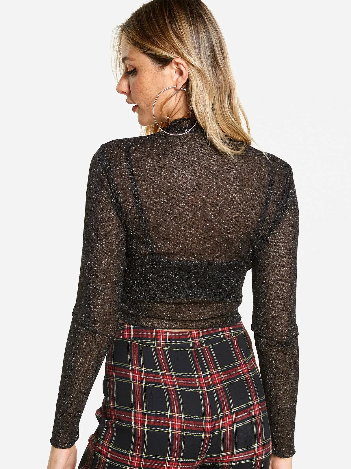 OEM ODM Pullover Plain Long Sleeve Black Top