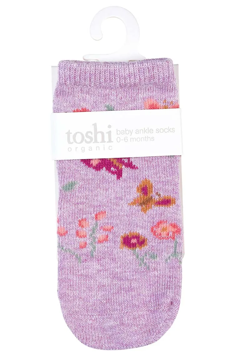 Organic Socks Ankle Jacquard- Lavandula