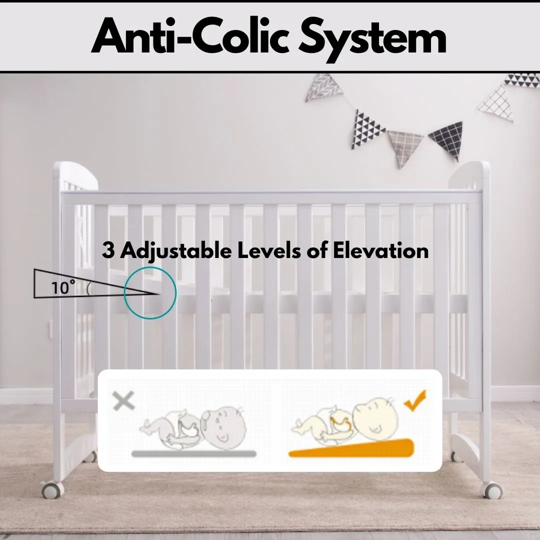 Palette Box Sweet Dreams Avant Garde 10-in-1 Convertible Baby Cot with Anti-Colic System (ACS) & Rocker - Drop Gate