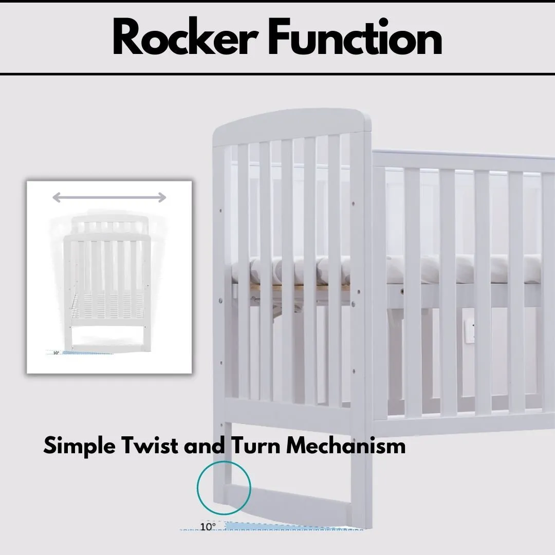 Palette Box Sweet Dreams Avant Garde 10-in-1 Convertible Baby Cot with Anti-Colic System (ACS) & Rocker - Drop Gate