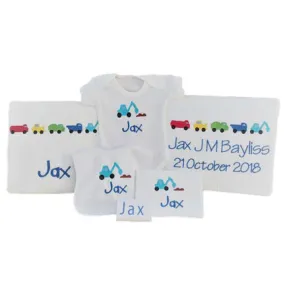 Personalised Trucks Tractors Baby Boy Gift Box