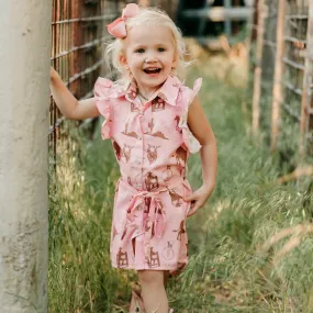 Pink Gambler SS Pearl Snap Dress Toddler (2T-5T)