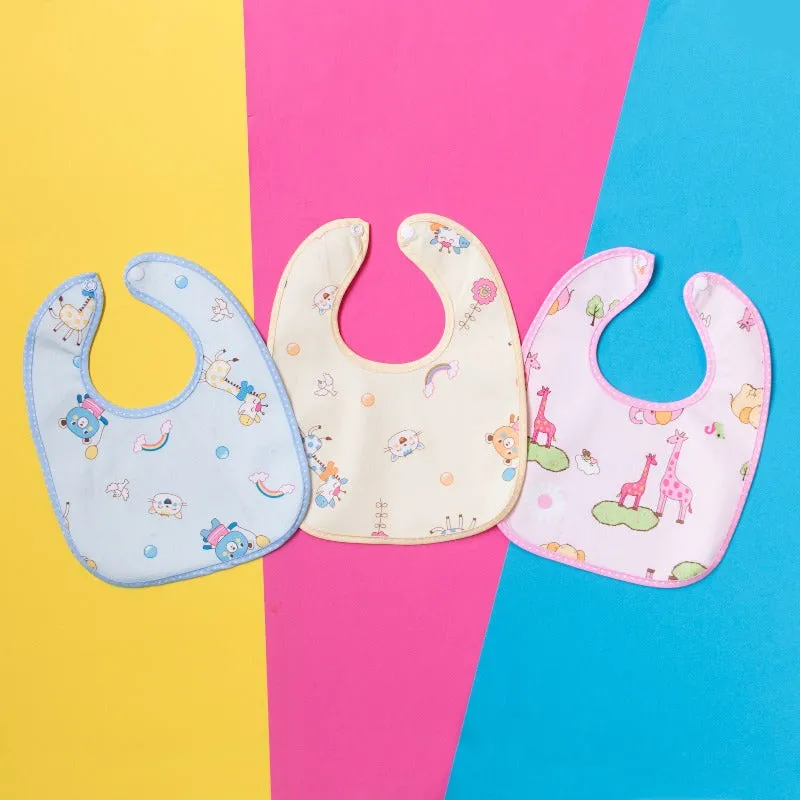 Printed Baby Bib - Multicolor - Set of 3 (Assorted)