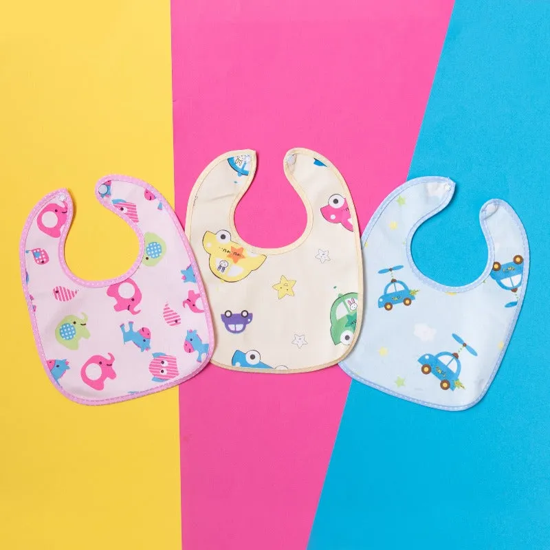 Printed Baby Bib - Multicolor - Set of 3 (Assorted)