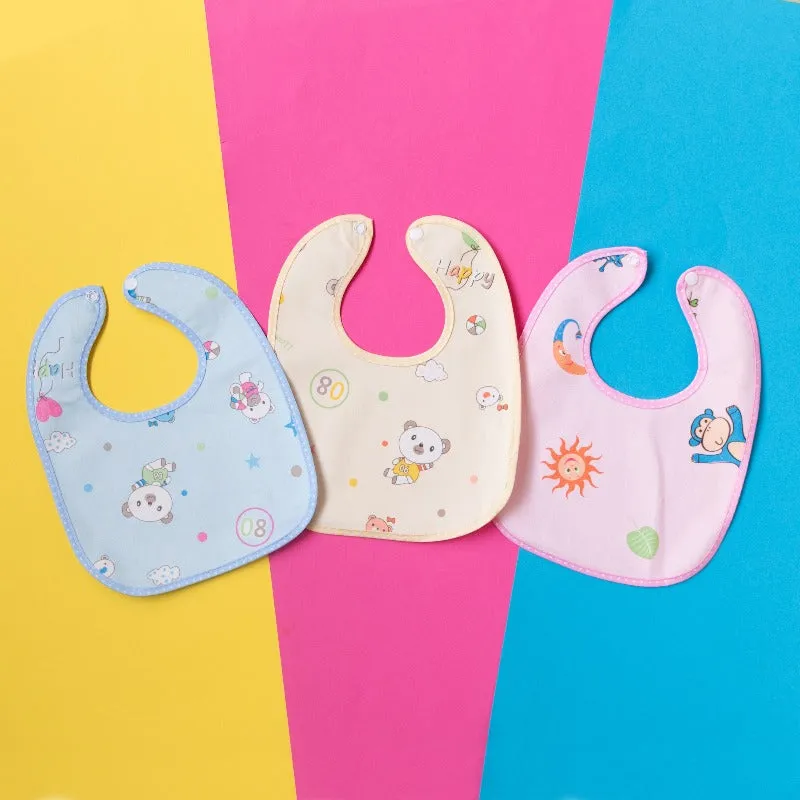 Printed Baby Bib - Multicolor - Set of 3 (Assorted)