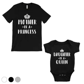 Queen Of Princess Mom Baby Matching T-Shirts White Mothers Day Gifts