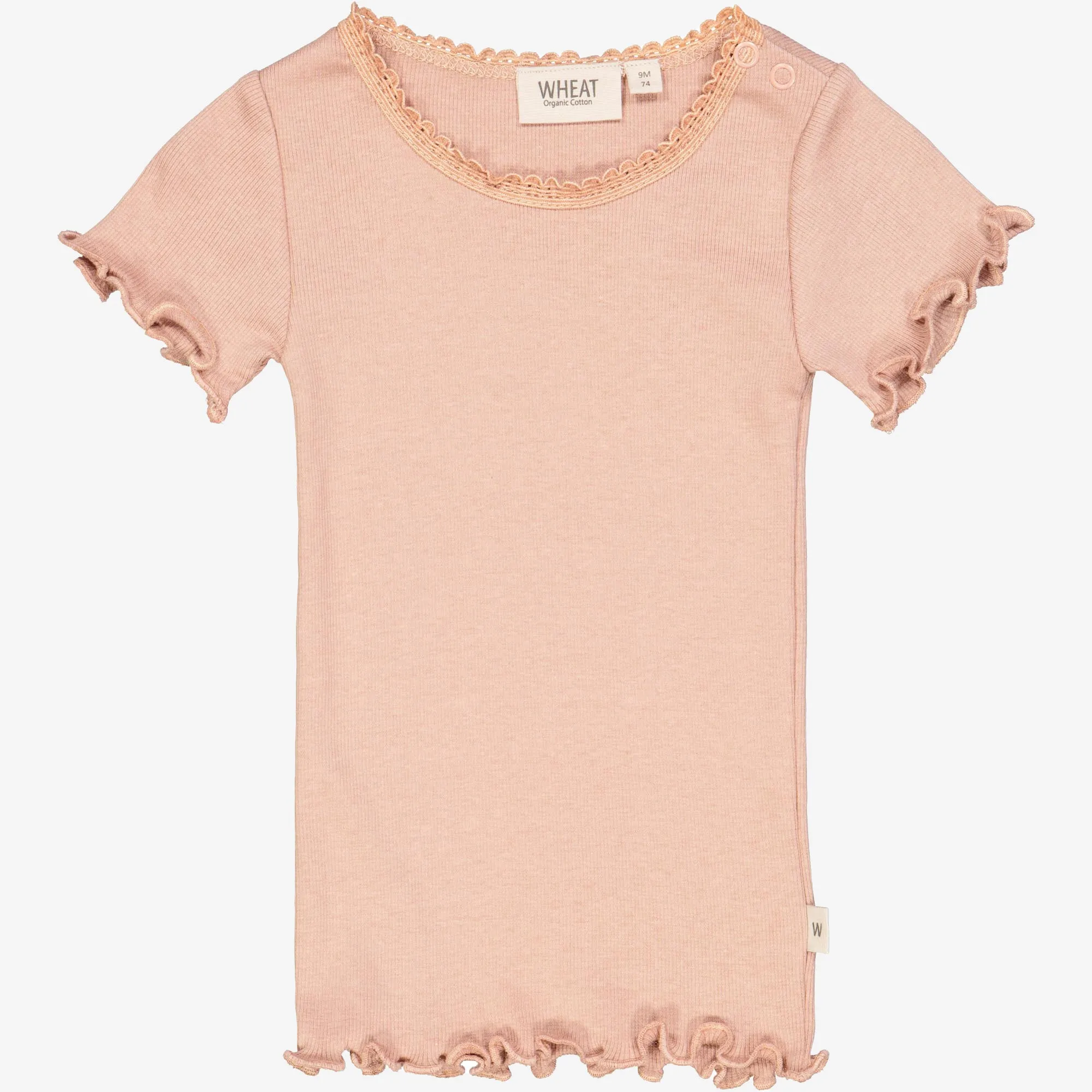 Rib T-Shirt Lace SS | Baby - rose dawn