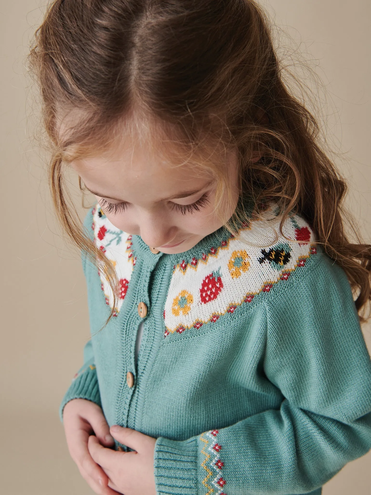 Sage Green Verano Cotton Girl Cardigan