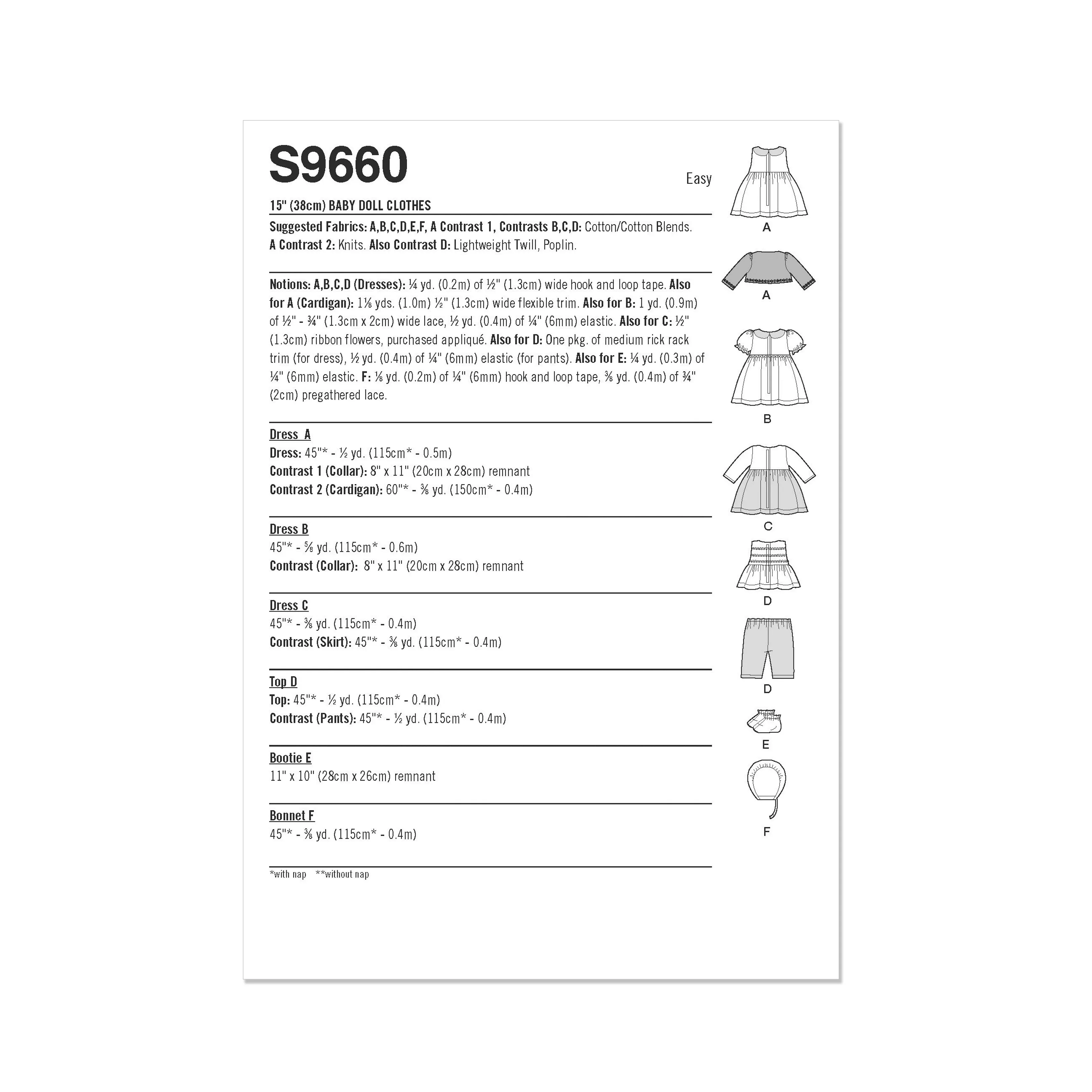 Simplicity pattern 9660 Baby Doll Clothes