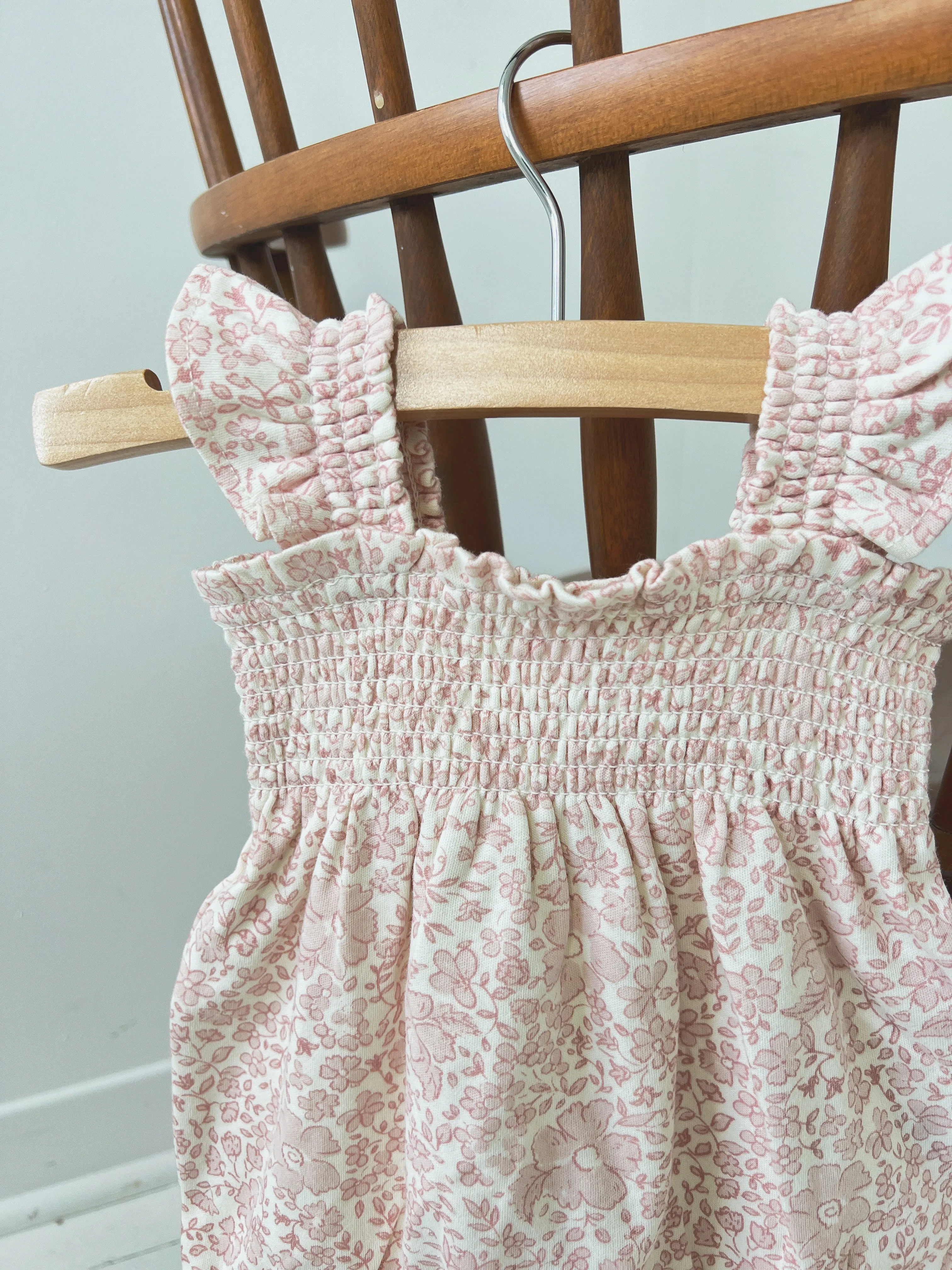 Smocked Ruffle Sleeve Romper