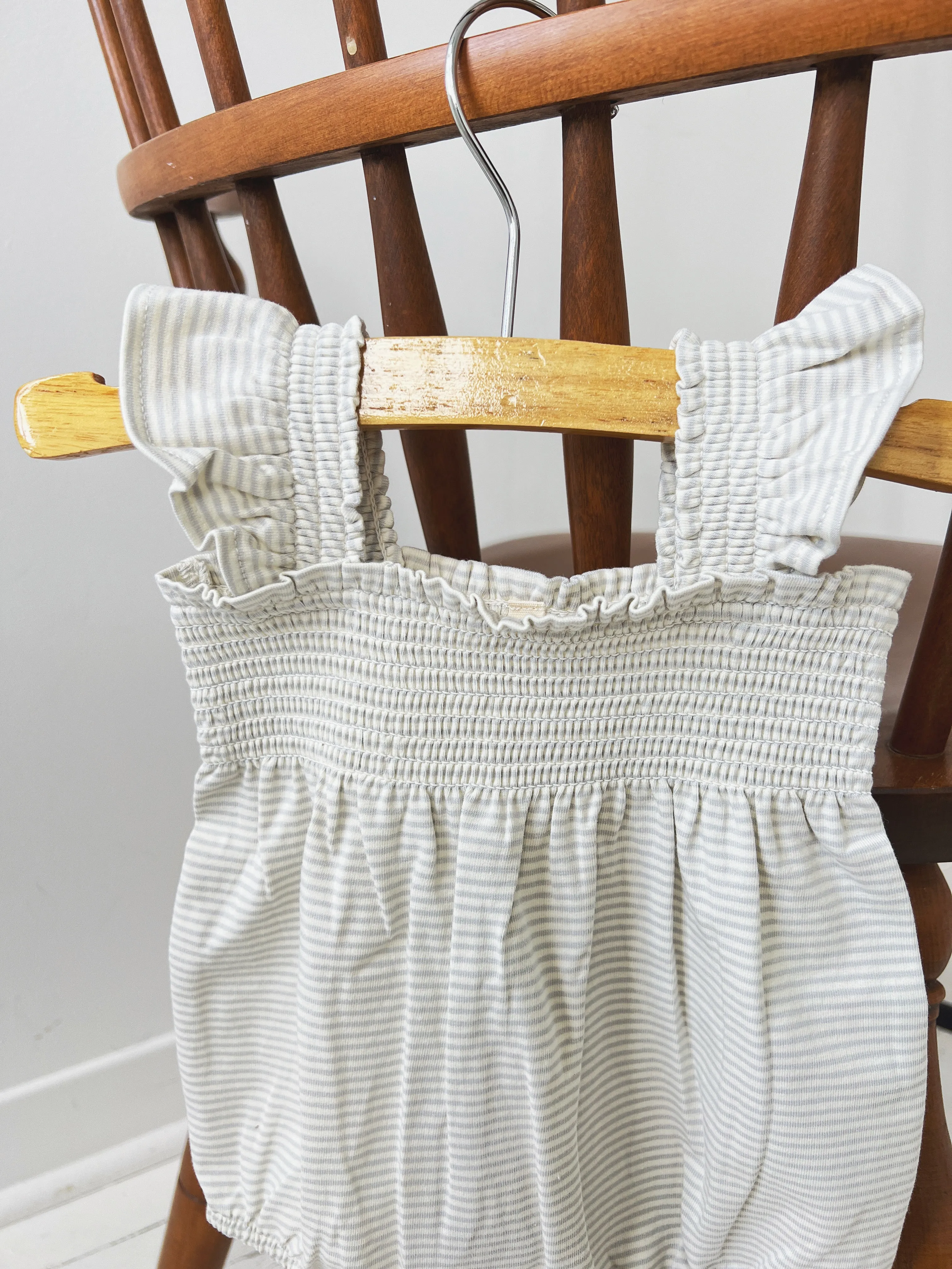 Smocked Ruffle Sleeve Romper