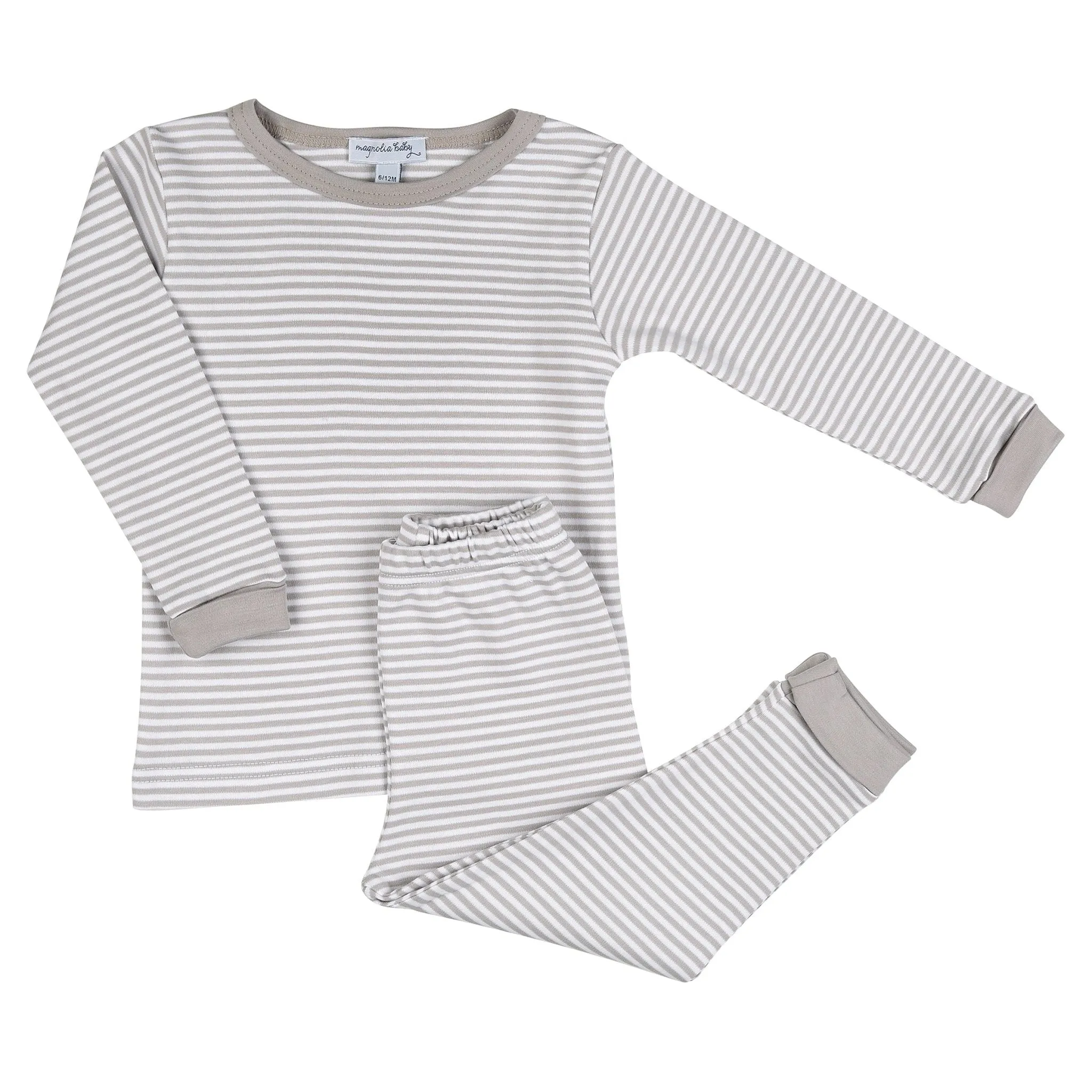 Striped Essentials Long Pajamas - Grey