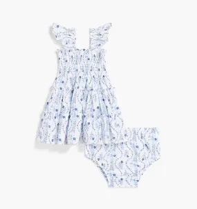The Baby Ellie Nap Dress - Blue Vine Stripe